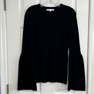 The Cashmere Project black bell sleeve crew neck sweater size medium
